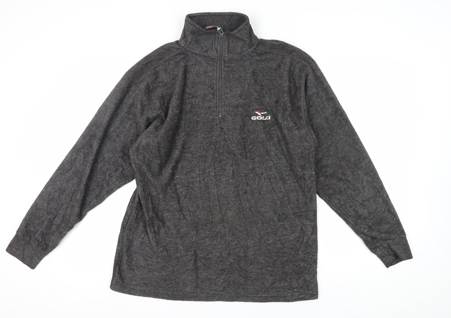 GOLJ Men's Grey 1/2 Zip Fleece Sweatshirt L