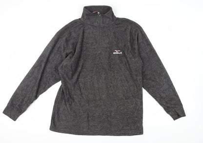 GOLJ Men's Grey 1/2 Zip Fleece Sweatshirt L