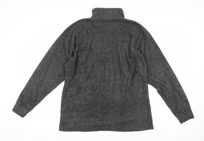 GOLJ Men's Grey 1/2 Zip Fleece Sweatshirt L