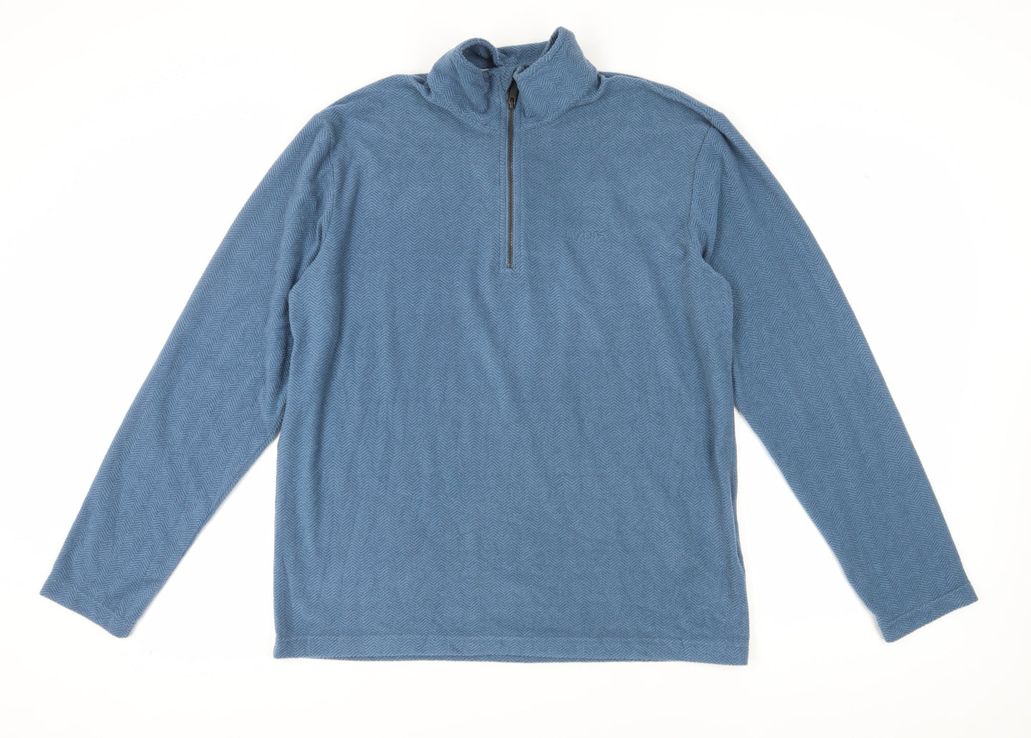 Mens UK Size L Regatta Blue 1/4 Zip Sweatshirt