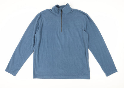 Mens UK Size L Regatta Blue 1/4 Zip Sweatshirt