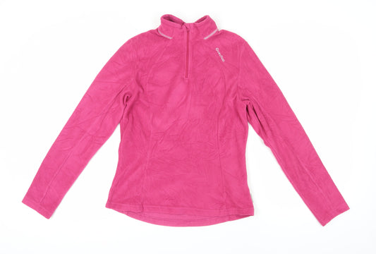 Quechua Women's Pink Fleece Henley Sweatshirt Size S