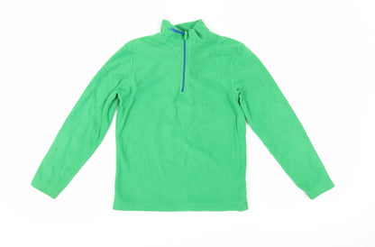 Mountain Warehouse Girls Green Fleece 1/4 Zip Sweatshirt 9-10Y