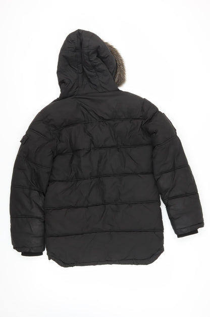 Sonneti Boys Black Long Puffer Jacket, 12-13 Years