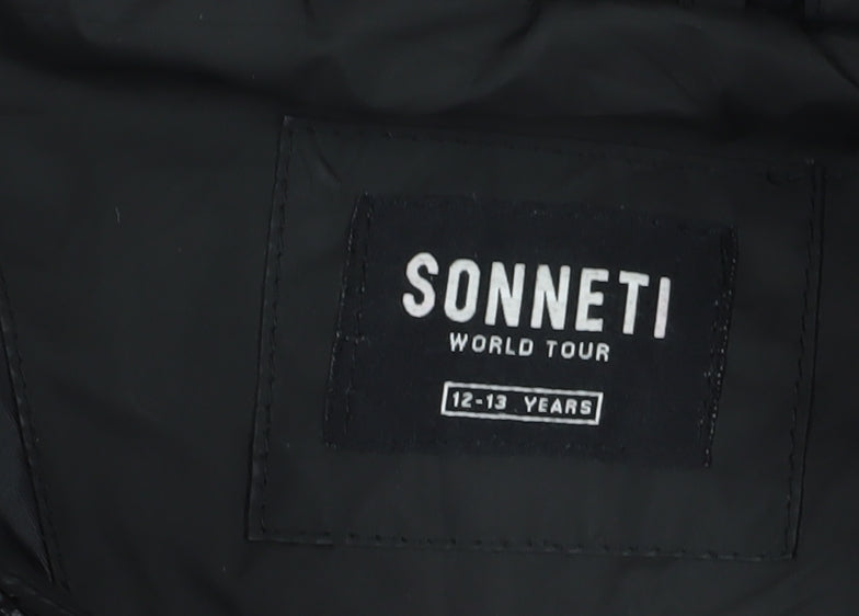 Sonneti Boys Black Long Puffer Jacket, 12-13 Years