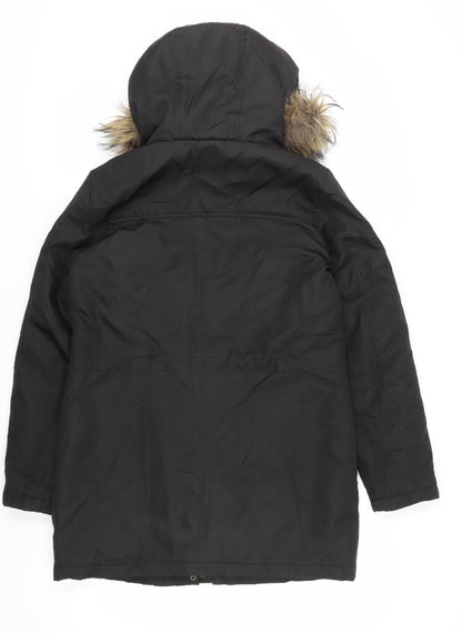 Womens UK Size 12 VILA Black Parka Coat