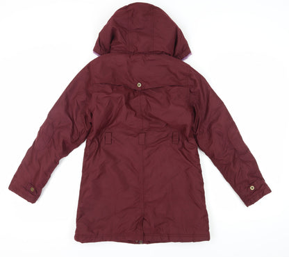 Peter Storm Girls Red Parka Coat 11-12 Years Hooded Winter