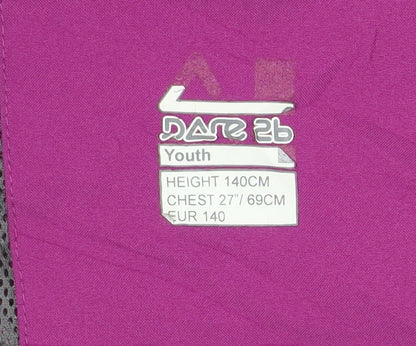 Dare 2b Girls Purple Ski Jacket, Size 10, Waterproof & Hooded