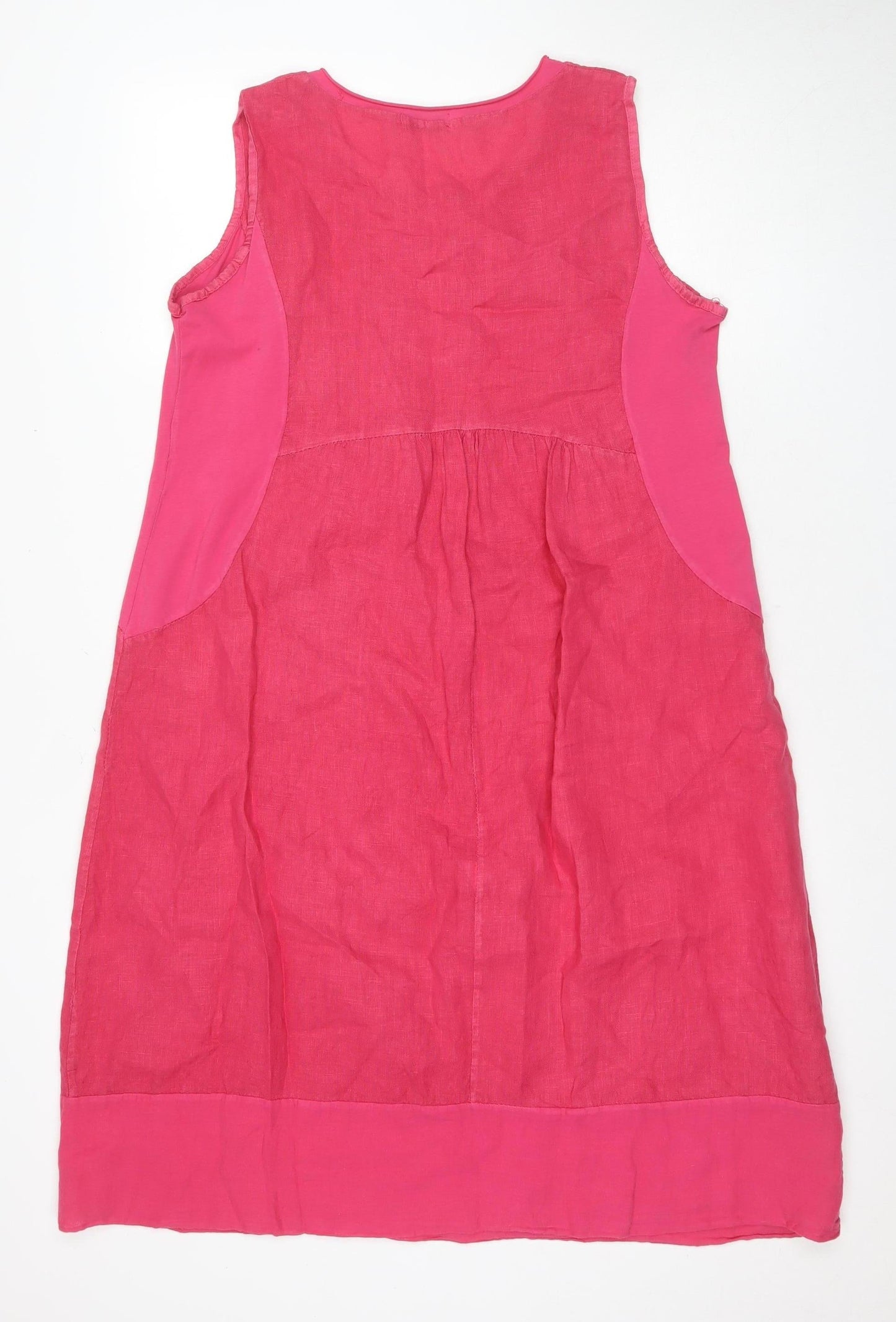 Billi Pink Linen Sleeveless Dress, Size 12, Women's Casual