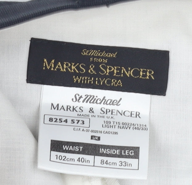 Marks and Spencer Men Blue Dress Pants 40 Regular