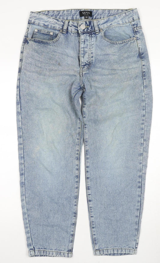 boohooMAN Men's Blue Size 30 Regular Fit Jeans