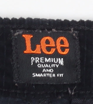 Lee Men's Black Corduroy Tapered Chino Trousers 31