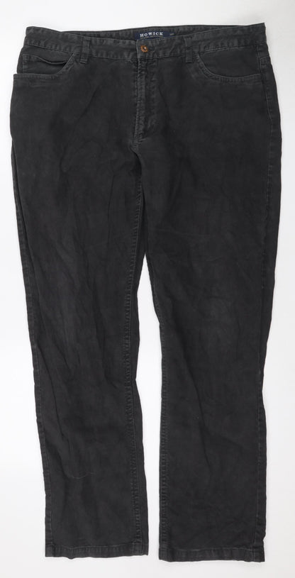 Howick Men's Black Straight Jeans 38R Regular Fit