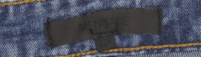 Mennace Blue Distressed Straight Jeans Size 32 Unisex