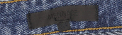 Mennace Blue Distressed Straight Jeans Size 32 Unisex