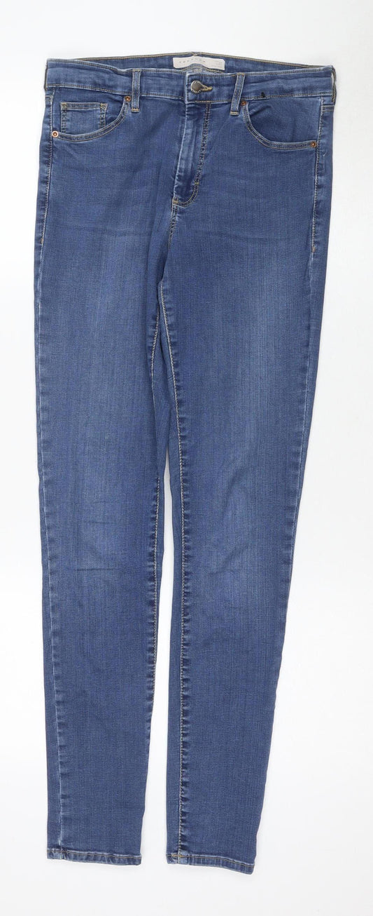 Topshop Women's Blue Skinny Jeans Size L