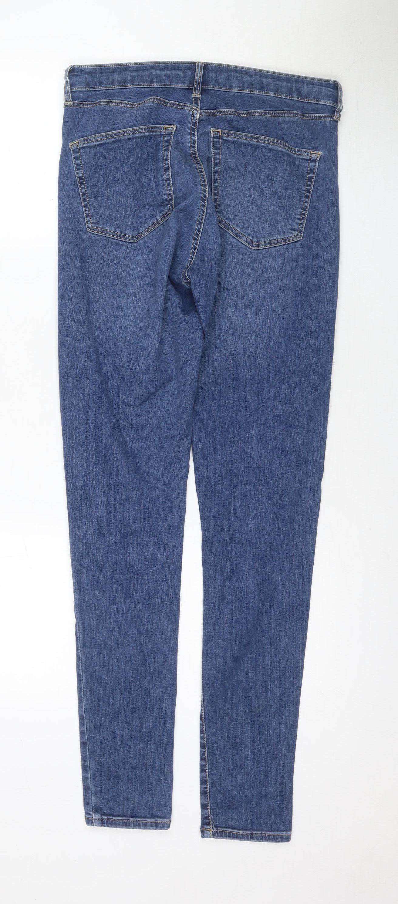 Topshop Women's Blue Skinny Jeans Size L