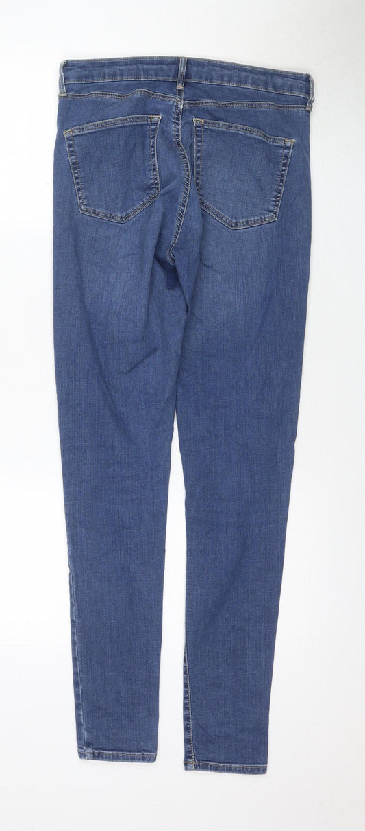 Topshop Women's Blue Skinny Jeans Size L