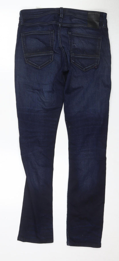 Jack & Jones Men's Blue Skinny Jeans, Size 31,32, Dark Wash