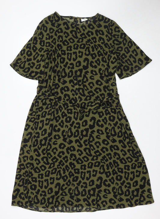 Jacqueline de Yong Women's Green Animal Print Dress Size 8