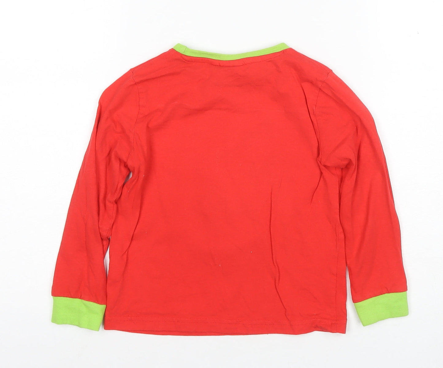 Boys Red & Green Grinch Christmas Pyjama Top Size 5-6Y