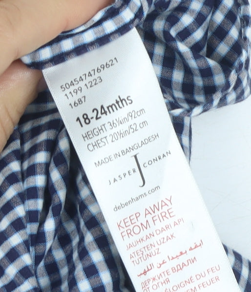 Jasper Conran Boys Blue Check Button-Up Shirt 18-24 Months
