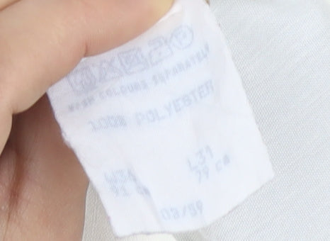 Ralph Men's Grey Trousers, L Size, Flat Front, Casual