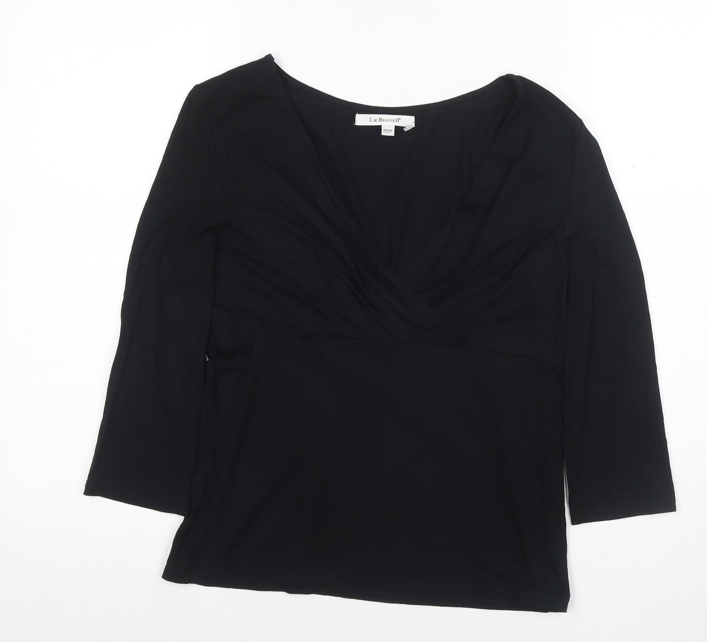 LK Bennett Women's Black Medium Wrap Blouse