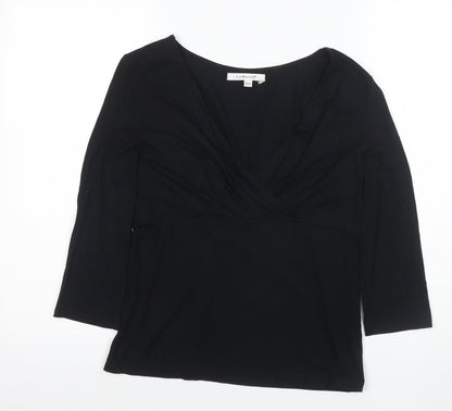 LK Bennett Women's Black Medium Wrap Blouse