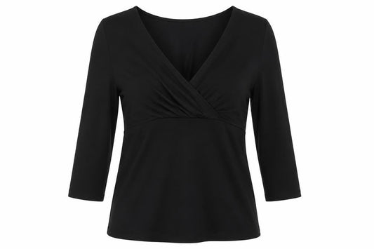 LK Bennett Women's Black Medium Wrap Blouse