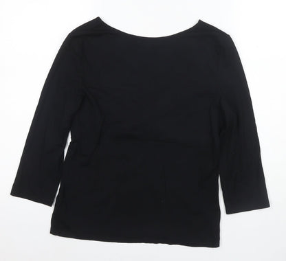LK Bennett Women's Black Medium Wrap Blouse