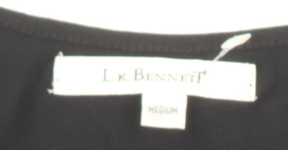LK Bennett Women's Black Medium Wrap Blouse