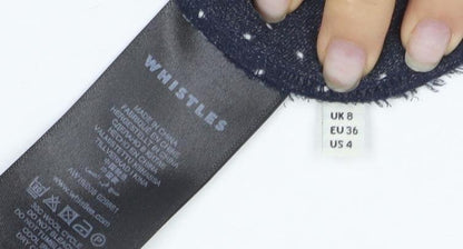 Whistles Women's Blue Polka Dot Cropped Trousers