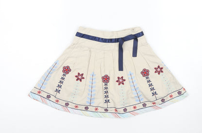 Debenhams Girls Beige Embroidered Skirt, Size 3 Years