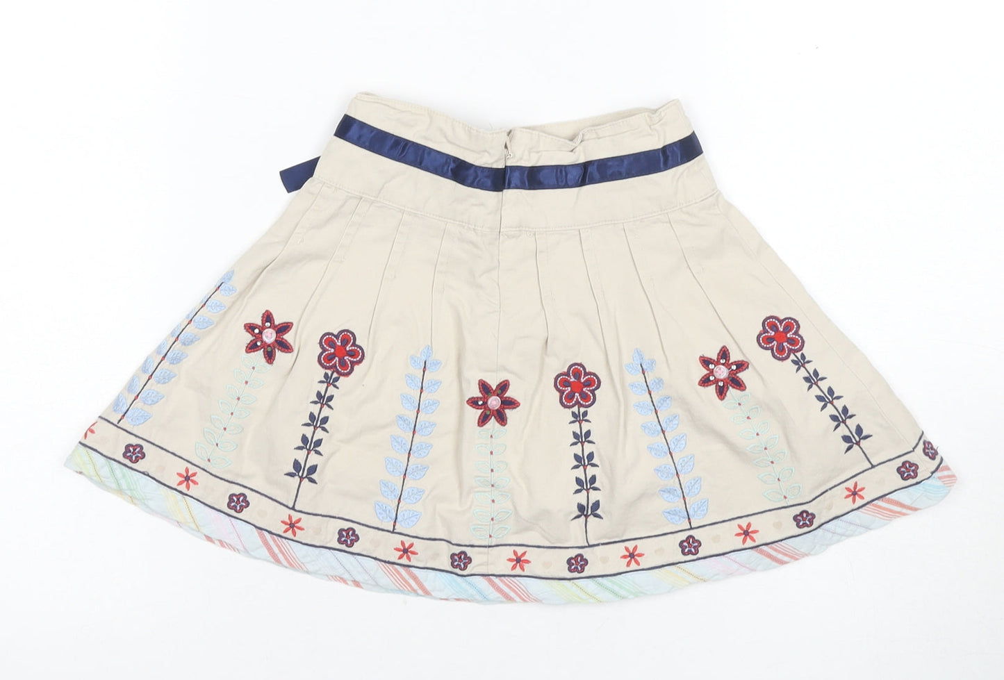 Debenhams Girls Beige Embroidered Skirt, Size 3 Years