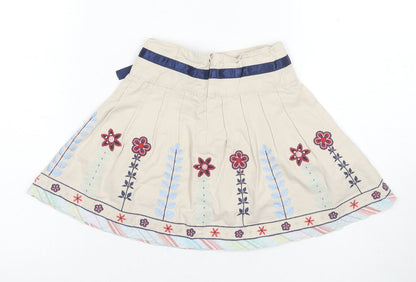 Debenhams Girls Beige Embroidered Skirt, Size 3 Years