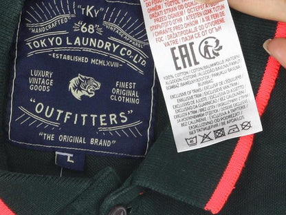 Outfitters Men's Green Polo Shirt, Size L, Casual Style