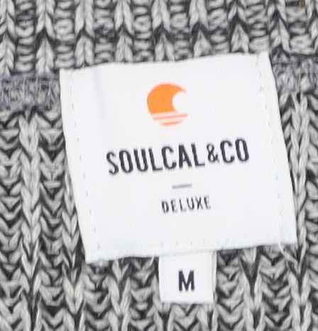 Soulcal & Co Men's Grey V-Neck Pullover Jumper
