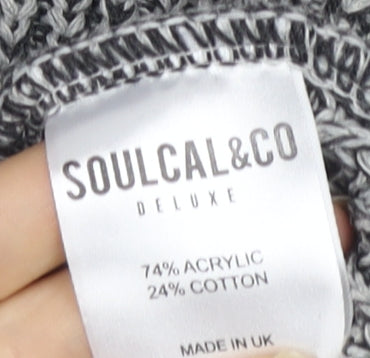 Soulcal & Co Men's Grey V-Neck Pullover Jumper