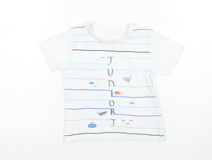 Jasper Conran Unisex Baby T-Shirt, Sea Life White, 18-24 Months
