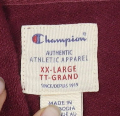 Champion Women's Red Pullover Hoodie XL - Logo, Comfortable