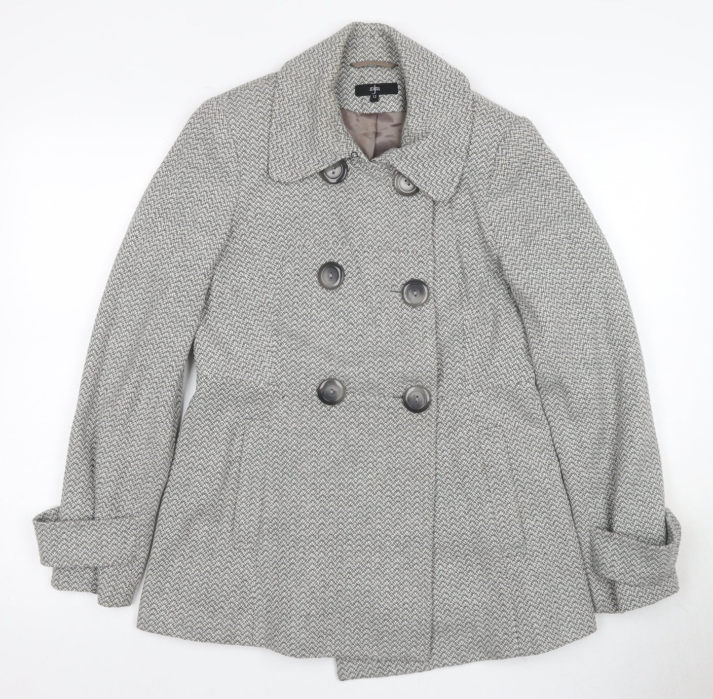 Womens UK Size 12 Jasper Conran Grey Pea Coat