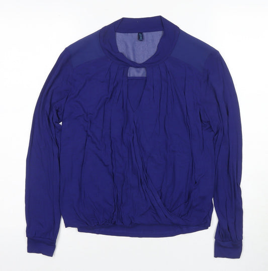Karen Millen Women's Blue Wrap Blouse Size 8