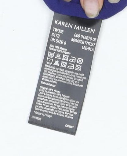 Karen Millen Women's Blue Wrap Blouse Size 8