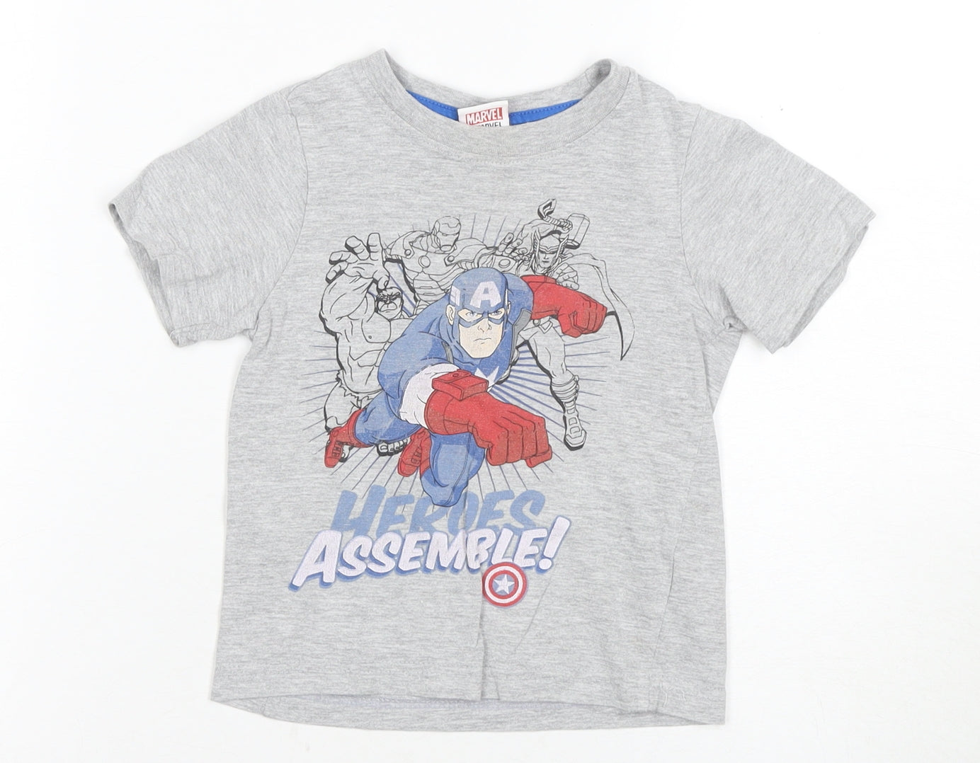 Marvel Boys Grey Captain America Avengers T-Shirt 3-4 Years