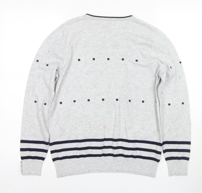 Laura Ashley Women's Grey Polka Dot Jersey Top, Size 12