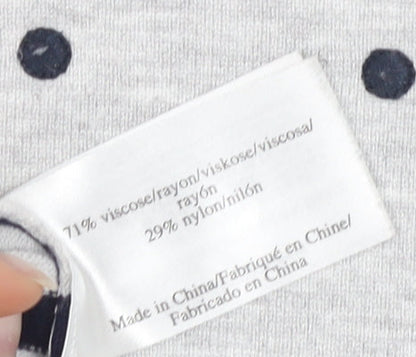 Laura Ashley Women's Grey Polka Dot Jersey Top, Size 12