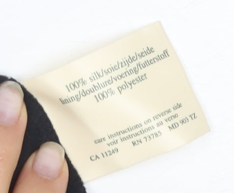 Laura Ashley Women's Black Silk Sheath Midi Dress Size 14