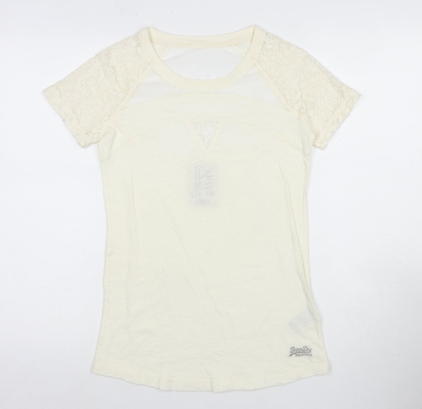Womens UK Size XS Superdry Ivory  T-Shirt