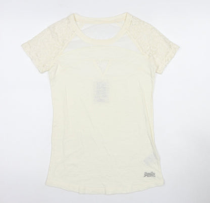 Womens UK Size XS Superdry Ivory  T-Shirt